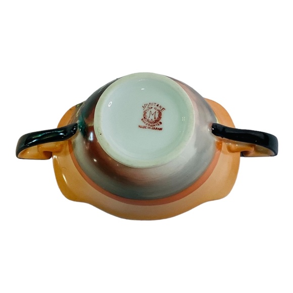 Noritake Vintage Lusterware Sugar Bowl Red Roof Cabin Hand Painted - Picture 3 of 9